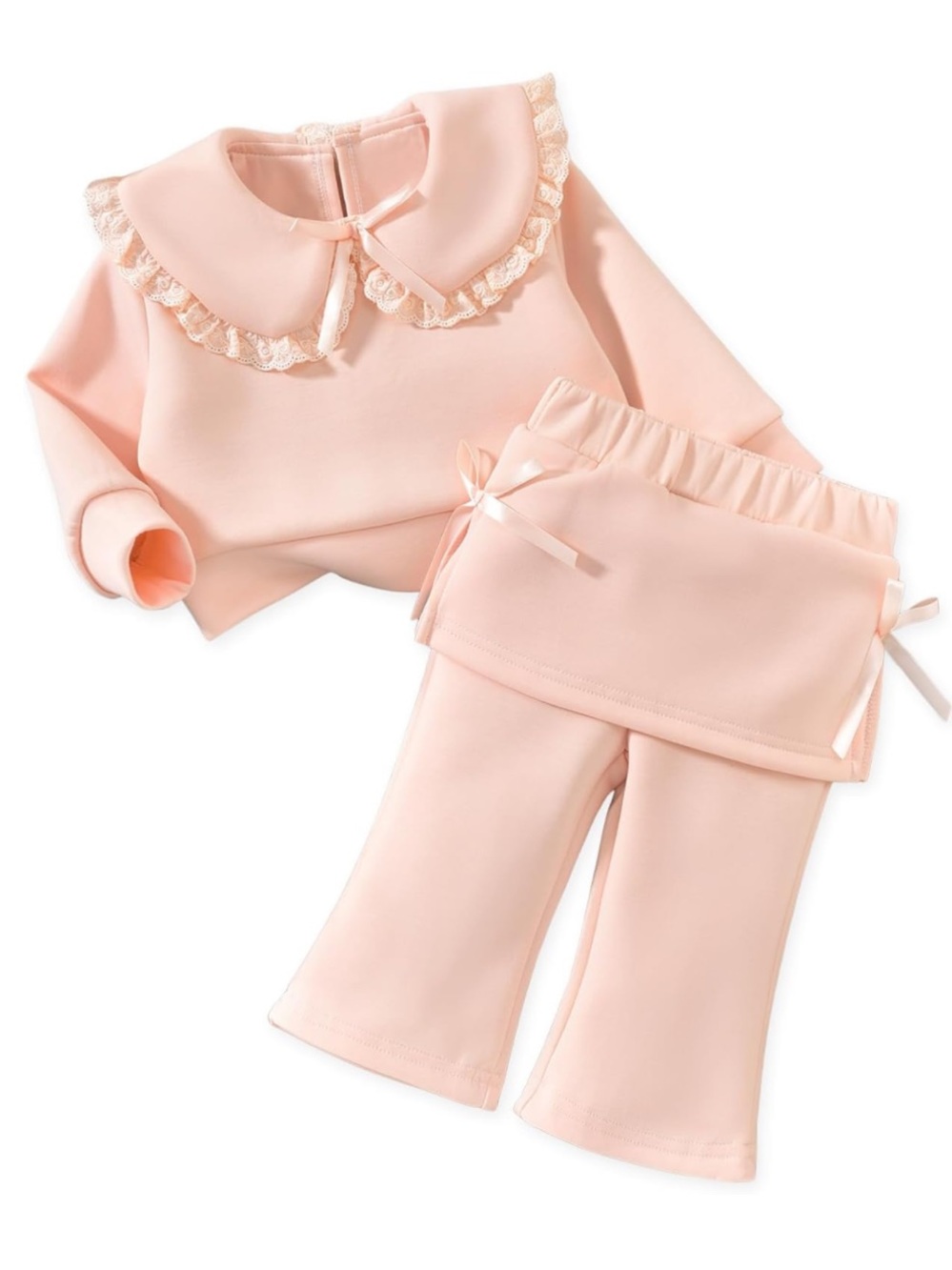 Baby Girls Pink Lace Collar Set Blush Pink 0-6Months